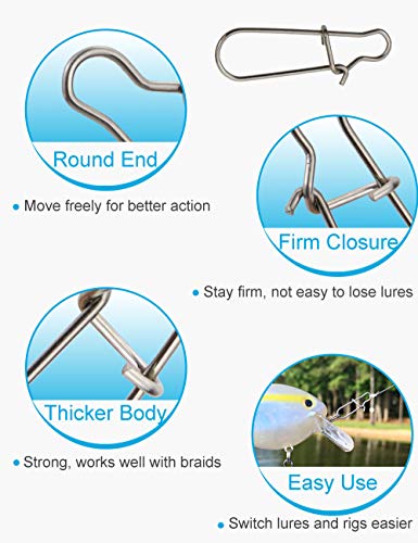 Heavy Duty Fishing Line Sinker Slides with Duo Lock Snaps - 12 Pieces