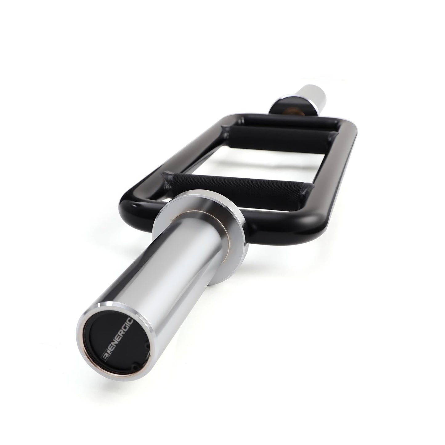 E.T.ENERGIC 34" Olympic Triceps Bar 500lbs Capacity Weight Barbell Bar Home Gym Weightlifting Exercise for Squats, Deadlifts,Shrugs, for 2" Olympic Plates, Sliver&Black