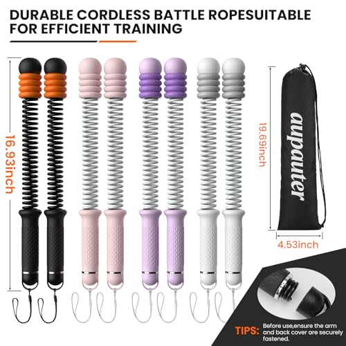 Weighted Cordless Battle Ropes - Adjustable Resistance, Black