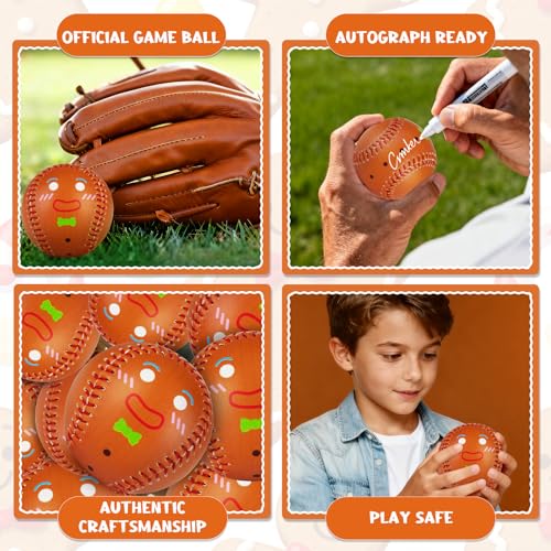 9-Inch PVC Baseball - Practice & Decor - Gingerbread/ Baseball Set