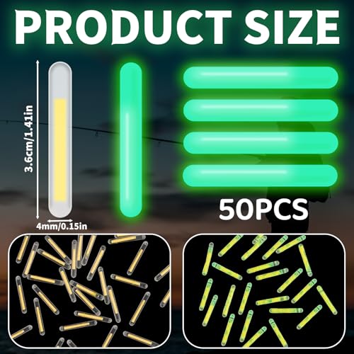 50PCS Mini Glow Fishing Float Light Sticks - Night Fishing