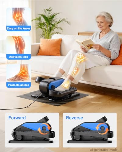 Mini Electric Under Desk Elliptical Exerciser - Blue, 12 Speeds