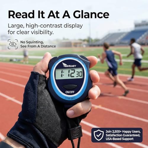 Silent Digital Stopwatch Timer - Large Display for Classroom & Sports