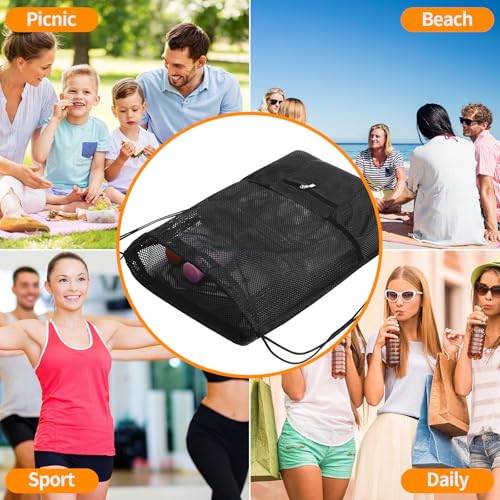 NATURAL STYLE Mesh Drawstring Backpack Bag, Gym Sports Bag with