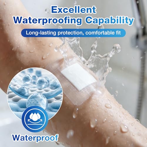 Waterproof Transparent Film Dressing with Pad - 50 Pack, 2.8" x 4"