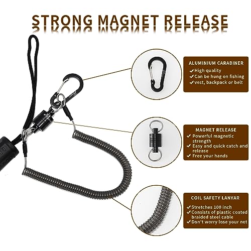 GOODCAT 24.5-Inch Extendable Fly Fishing Net with Rubber Mesh & Magnetic Release