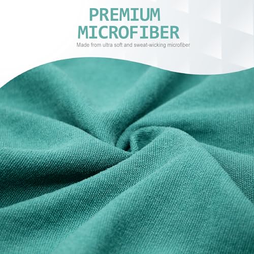 Hot Yoga Towel with Grip Dots - Non-Slip, Absorbent - 72" x 24" - Dark Cyan/Steel Blue