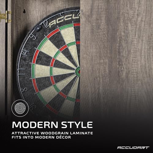 Regulation 18" Sisal Dartboard Cabinet Set with LED Lighting