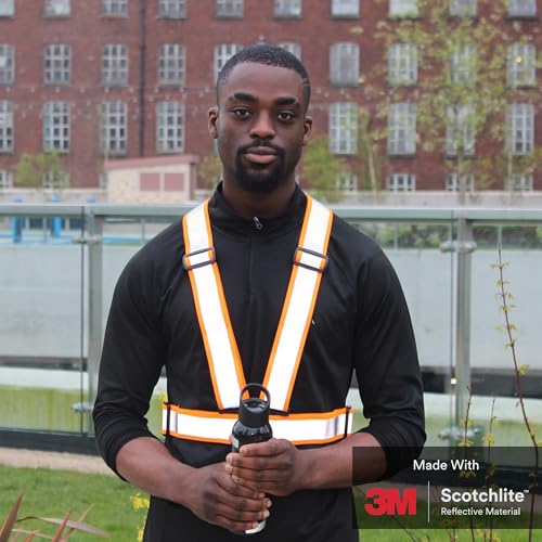 Reflective Cross Belt Safety Harness - Adjustable for Adults - Orange