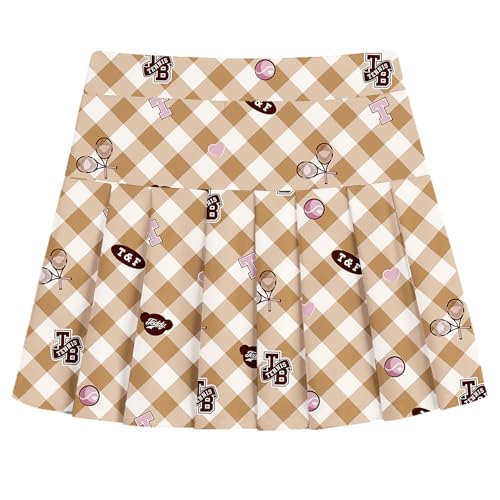 Girls Tennis Skirts with Pockets - Athletic Pleated Golf Skorts, 6-7 Years