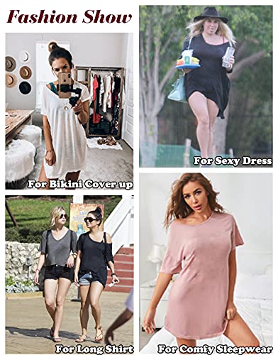 Women's Swimsuit Beach Cover Up Short Sleeve Shirt - Medium Black