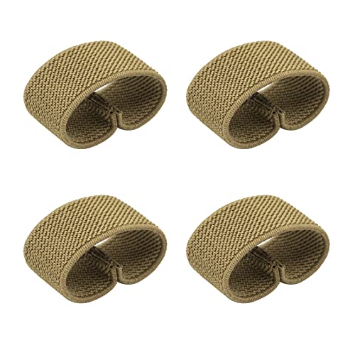 Elastic Belt Keepers - Coyote Brown - 4 Pcs Strap Organizers for 1.5" Belts
