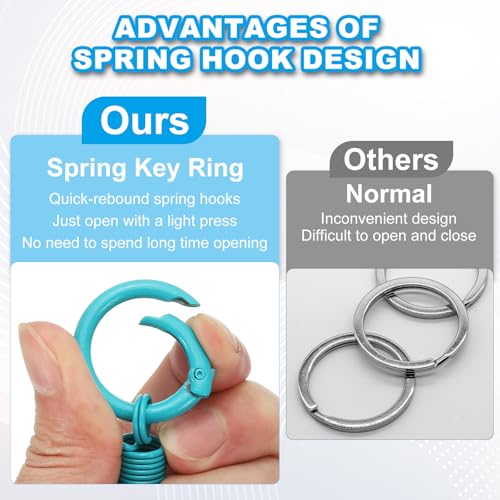 Quick Release Keychain Clips with O Rings - Red