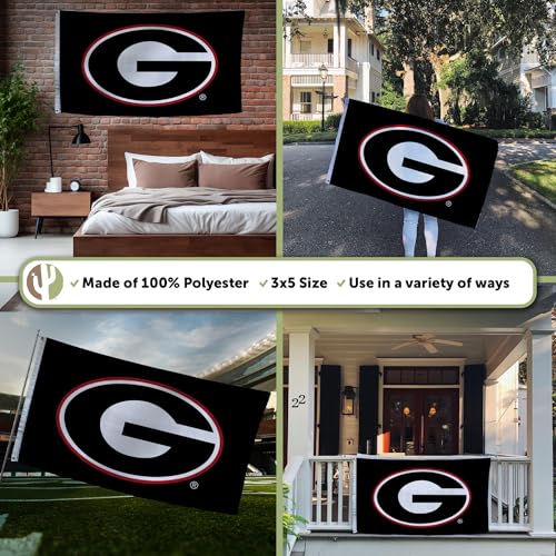 University of Georgia Flag - 3x5 Ft Outdoor Banner - Black