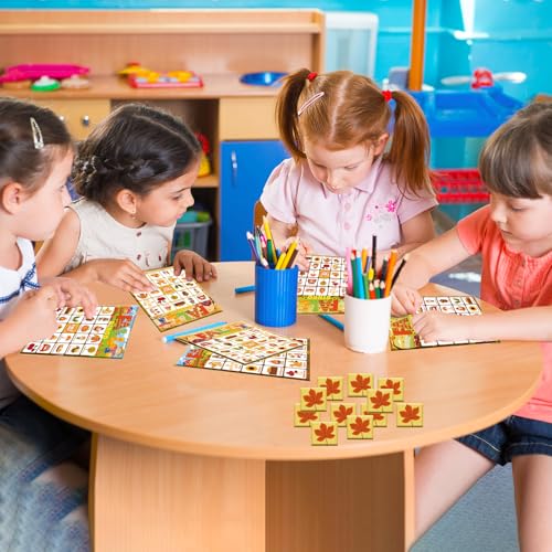 Fall Bingo Games Set for Kids & Adults - 24 Player Cards