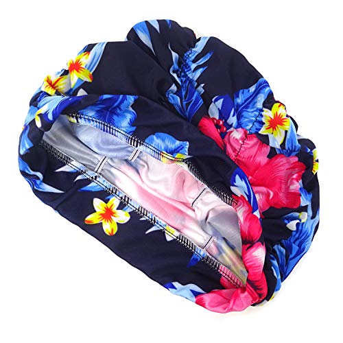 Pleated Swim Cap for Long Hair - Non-Waterproof Bathing Cap