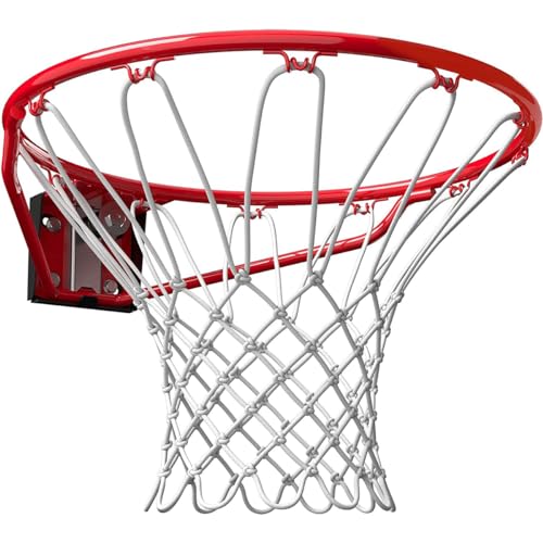 18" Steel Basketball Rim with Net - Breakaway - Slam Jam - Red