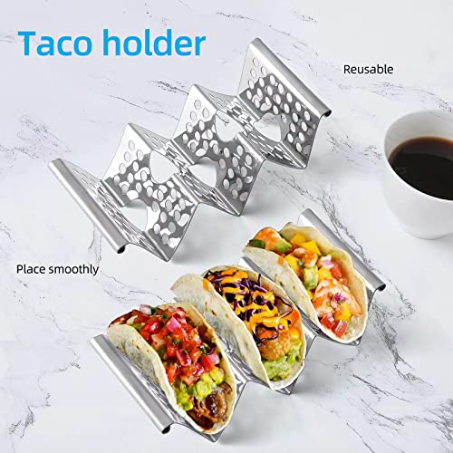 Stainless Steel Taco Holders Set of 4 - Fits Air Fryer & Oven