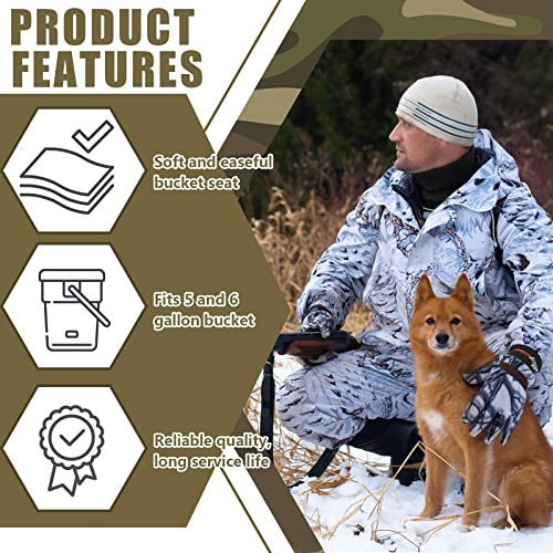 Lewtemi 2 Pack 5 Gallon Bucket Seat Lids - 360° Swivel Padded Green Camouflage