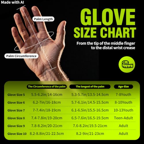 Aegicormy White Soccer Goalkeeper Gloves with Finger Protection - Size 8, Breathable & Strong Grip for Kids, Youth & Adults