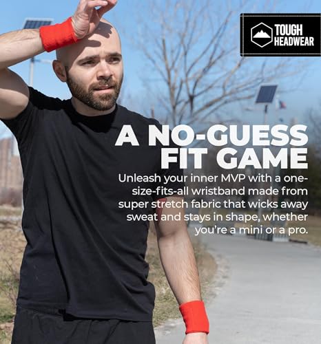 Sports Wristbands for Men & Women - Sweat Bands for Tennis, Baseball, Football