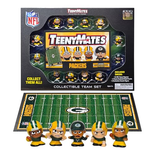 NFL Football Action Figures Gift Set with Puzzle - 11 Players & Coach
