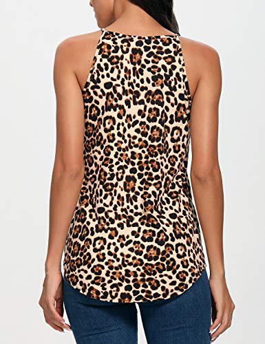 LouKeith Leopard Print Tank Top for Women - Small Sleeveless Cotton Summer Vest