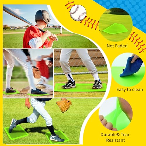 Glow in the Dark Baseball Bases Set - 3 Throw Down Bases + Homeplate & Pitching Rubber