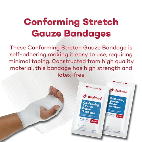 Sterile Stretch Gauze Bandages - Latex Free, 6 Rolls