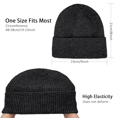 Warm Fleece Slouchy Beanie Hat - One Size, Black