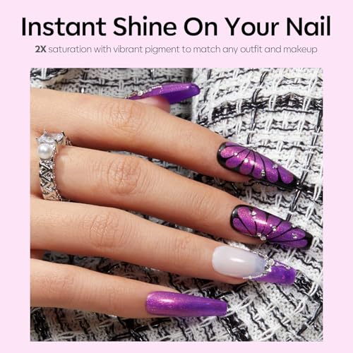 Chameleon Gel Nail Polish - 15ml Purple Shimmer Color Changing Polish
