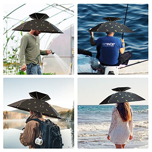 NEW-Vi Umbrella Hat Folding Adjustable Sun Rain Cap, 37.4” UPF 50+ UV