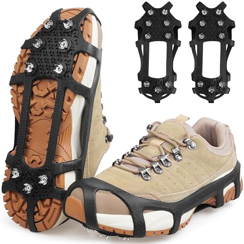 Large Ice Snow Cleats for Shoes and Boots - 9 Point Traction Grippers