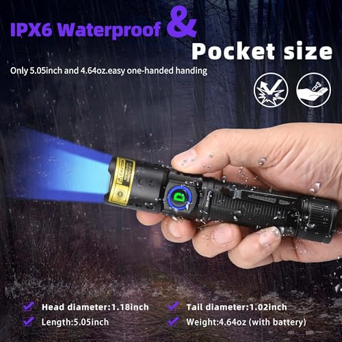UV Flashlight Black Light 365nm, Mini Powerful 3xLED Ultraviolet Blacklight Rechargeable Woods Lamp, Handheld Pet Urine Detector for Dog/Cat Urine, Stains, Resin Curing, Rocks Finder