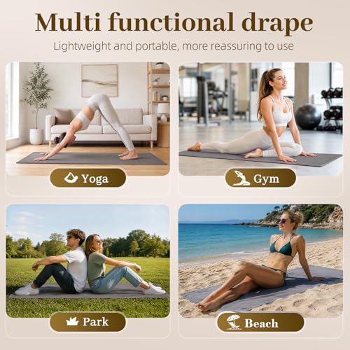 Non Slip Yoga Mat Towel with Silicone Grip Dots - 72 x 24 inches