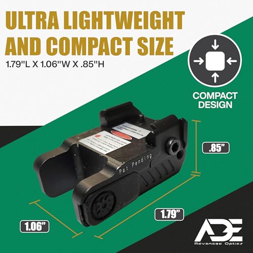 Rechargeable Red Laser Sight with Strobe for Handgun - Fits Springfield Hellcat OSP/PRO, Micro 9mm Rail Mount