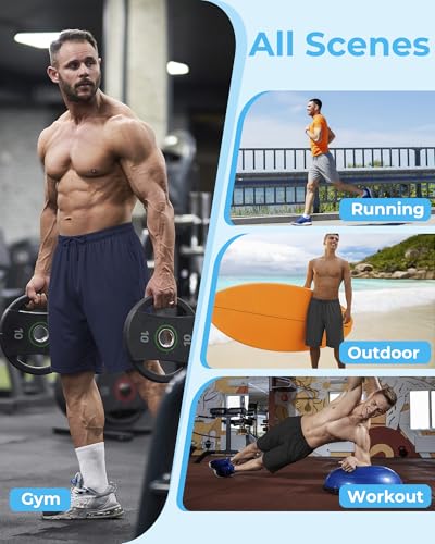 Men's Large Black Athletic Shorts 2-Pack - Quick Dry Workout Gym & Running