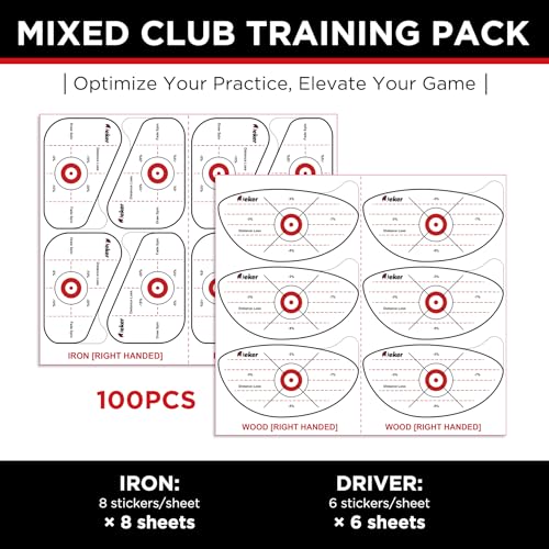IJEKER Golf Impact Tape 100pcs for Iron & Wood Clubs, Right-Handed