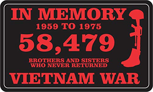Vietnam War Memorial Bumper Sticker Decal - 3.8"