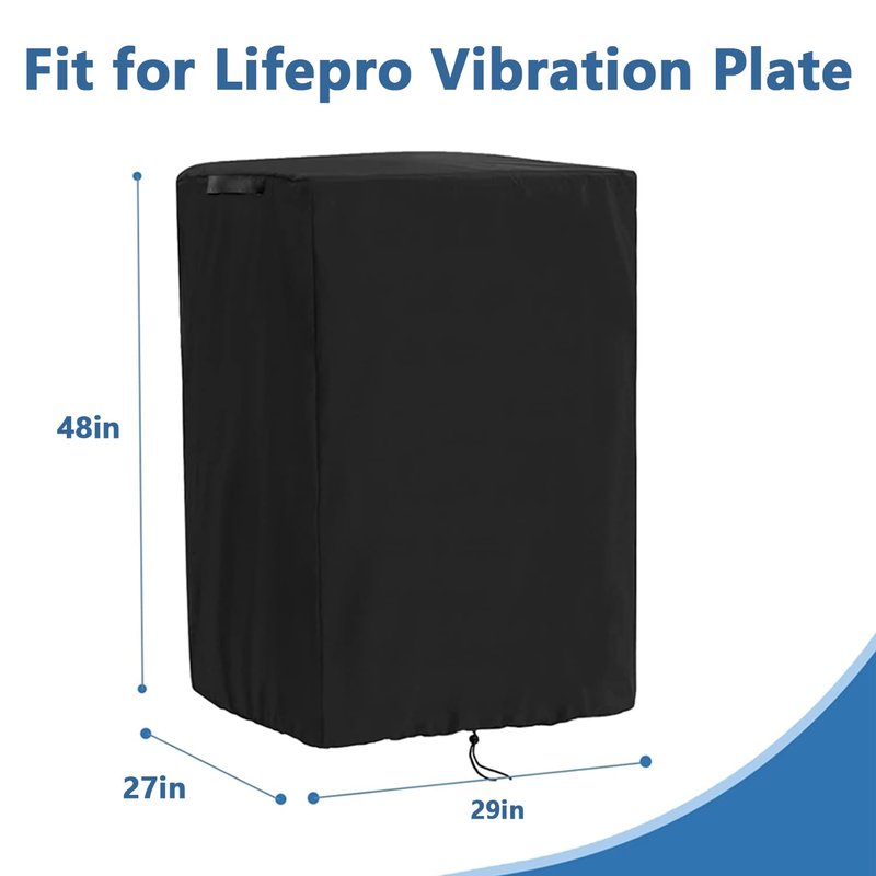 Rilime Cover for Lifepro Vibration Plate,Dust-Proof Vibration Plate Exercise Machine Cover,Adjustable Drawstrings, UV and Water-Resistant, Lightweight, Black,29" L x 27" W x 48" H