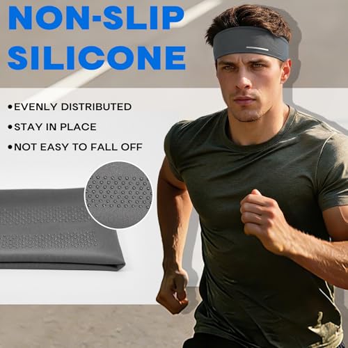 Lightweight Moisture Wicking Men's Headband - Dark Gray
