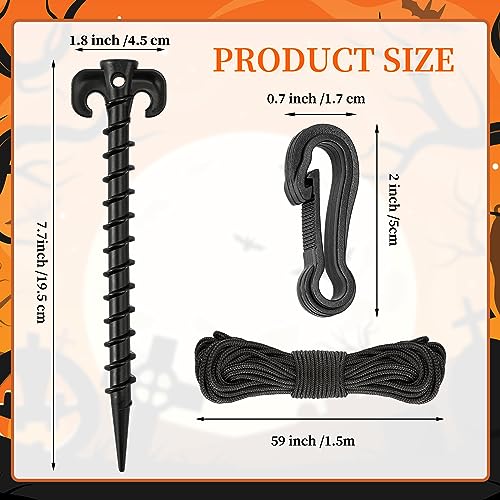 27 Pieces Black Plastic Inflatable Stakes Set for Yard