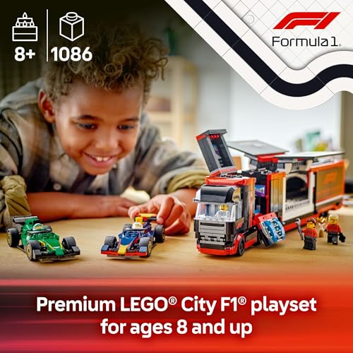 LEGO City F1 Truck with RB20 & AMR24 Cars Building Set - 60445