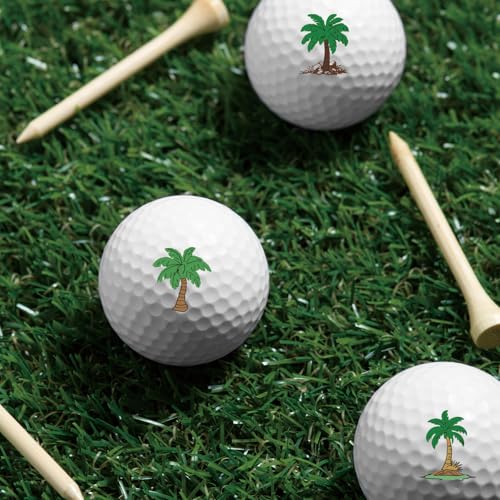 Golf Ball Marking Stickers - Creative Identification Decals - Green Tree