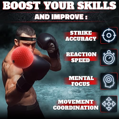 Boxing Reflex Ball Set - 4 Balls, 2 Adjustable Headbands for Training