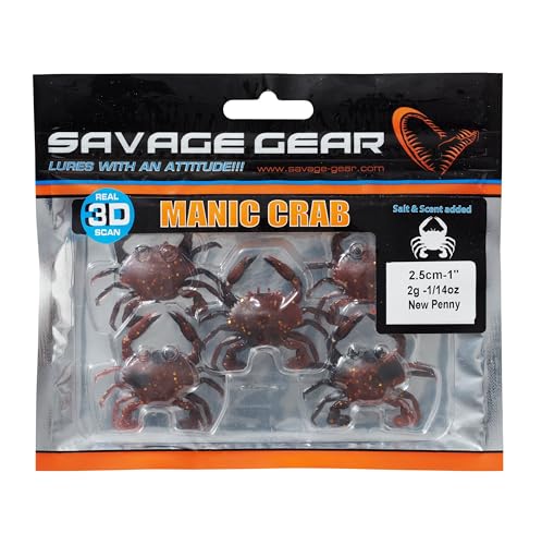 3D Crab Soft Plastic Fishing Lure - Blue Crab, 1 Inch