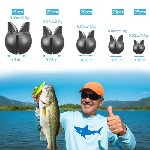 Split Shot Fishing Weights - Removable Sinkers 100PCS, Duckbill Design