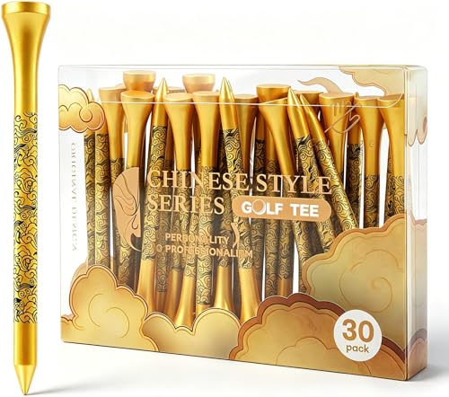 Personalized Bamboo Golf Tees - Custom Pattern - Golden - 30 Count