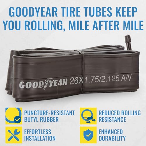 26" x 1.8"-2.1" Bicycle Tube - Durable Butyl Rubber for Cycling