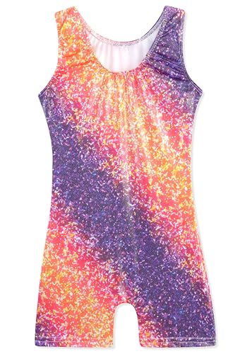 Gymnastics Leotards for Girls - Toddler Outfit in Orange & Purple - 3-4T